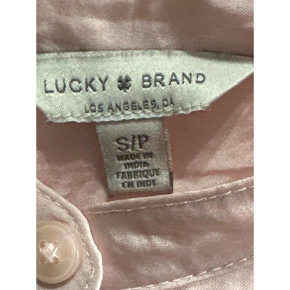 Lucky Brand size S blush pink button front long sleeve top - Picture 3 of 8